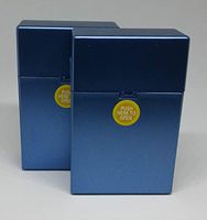 Eclipse Blue King Size Auto Open Button Cigarette Case-Lot Of 2