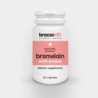 brazzoMD Bromelain with Arnica Tablets, 60 tablets, Plastic Surgeon developed to reduce bruising, inflammation, and pain, and to assist in natural healing