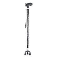 Tripod Walker Crutches Aluminum Retractable Vintage Anti-Skid Walking Stick 2 Color 68cm 9cm MUMUJIN (Color : Black)