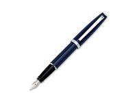 Aurora Style Resin Blue with Chrome Medium Point Fountain Pen - AU-E12-CB