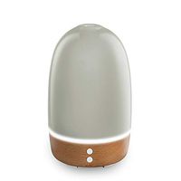 Ellia, Thrive Ultrasonic Essential Oil Diffuser Grey, High Gloss Ceramic & Wood, 6hrs Continuous 12hrs Intermittent Runtime, Color-Changing Light, 3 Essential Oil Samples