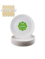 Perfect Stix White Paper Plate, 9" Paper Plate 9-500 (Pack of 500)