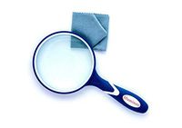 Illuminate Magnifying Glass 3X Reading Magnifier (Blue) for Seniors & Kids, 100MM Large Magnifying Lens with Non-Slip Soft Rubber Handle for Book Newspaper, Inspection, Insect and Hobby, Observation,