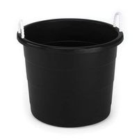 Homz Rope Handle Tub, 17 Gallon, Black, Set of 16