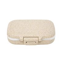 Honbay Vitamin Organizer Box Portable Travel Pill Case Healthy Eco-Friendly Wheat Straw Small Pill Box (Primary Color)