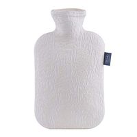 CFJKN Hot Water Bottle with Cover, 2 Liter Hot Water Bottles Classic Rubber Hot Water Bag Soft Great for Pain Relief,White_32x20cm/13x8inch