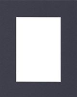 Pack of (5) 11x14 Acid Free White Core Picture Mats Cut for 8x10 Pictures in Navy Blue