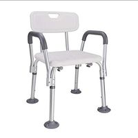 LXT PANDA Shower & Bath Chair with Padded Armrests and Back, Quick & Easy Tools Free Assembly, Lightweight & Seat Height Adjustable, Supports up to 300 lbs.