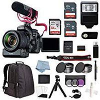 Canon EOS Rebel 80D Digital SLR Camera Video Creator Kit with EF-S 18-135mm USM Lens + Advanced Accessory Bundle - Including to Get Started