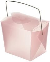 Oasis Supply Frosted Chinese Take-out Boxes Containers for Party Favor Boxes, 1/2-Pint, Pink, 12-Pack