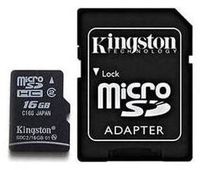 Professional Kingston MicroSDHC 16GB (16 Gigabyte) Card for Kyocera Rise Smartphone Phone with custom formatting and Standard SD Adapter. (SDHC Class 4 Certified)