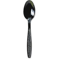 SOLO CUPS GDR7TS Guildware Heavyweight Plastic Teaspoons, Black, 1000/Carton