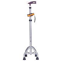 Aluminum Cane, Non-Slip Height Adjustable Safety Auxiliary Walker Multi-Function Four-Foot Travel Cane, Suitable for The Elderly Disabled