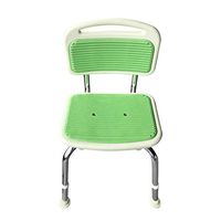 XH Elderly Pregnant Women with Disabilities Anti-Skid Bath Chair Aluminum Alloy, Green + Height Adjustable + Eva Mat + Rubber Mat + Pe Back, Bearing 220lb