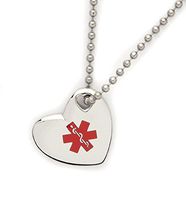Medical Alert Puffy Heart Pendant - Diabetes Type 1