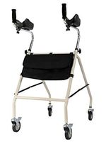 YKFU Lightweight Folding Travel Walker, Stand Up Rollator Walker with Forearm Support, Mobility Aid for Handicap, Fourwheels+Bag