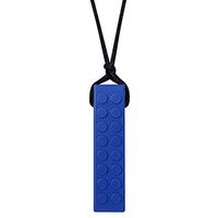 Munchables Chew Blockz Chewable Necklace for Kids - Sensory Chew Jewelry for Kids (Navy)