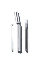 Sux Straws Stainless Steel Telescopic Straws – Reusable Drinking Straw – Set of 1 Includes 1 Metal Straw, 1 Silicone Tip, 1 Stainless Steel Case, and 1 Cleaning Brush – Perfect for Hot and Cold Drinks