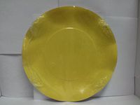 Ex.Tra. Disposable Scalloped Dinnerware Plates, Assorted Colors and Sizes (Medium, Light Yellow)