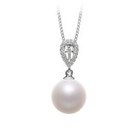 Regina White 10-11mm AAAA Quality Freshwater 925 Sterling Silver Cultured Pearl Pendant For Women