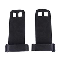 BESPORTBLE 2PCS Leather Fitness Gloves Anti-Slip Wear Resistant Care Palm Equipment Wristband Grip Belt Wrist Support Hand Brace for Pull-up Training Weightlifting (Black, L)