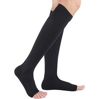 Premium Women's Open Toe Compression Socks, (20-30 mmgh) Toeless Knee High Length Compression Stockings Calf Sleeves for Swelling,Shin Splints,Varicose Veins,Edema, Maternity,Nurses