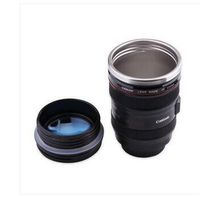 13.6 oz (400ml) Stainless Steel Fashion Creative Water Bottle, SLR Camera Interchangeable Lens Travel/Car/Office Mug (Blue)