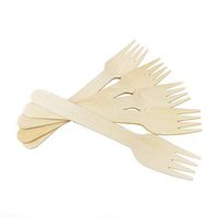 Toyvian Wooden Forks Disposable Utensils Biodegradable Eco Friendly Dye Free Flatware for Party Events 100pcs