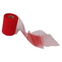 PIXNOR 6 Inch x 100 Yards Tulle Roll Spool Tutu Skirt Fabric Wedding Party Gift Bow Craft (Red)