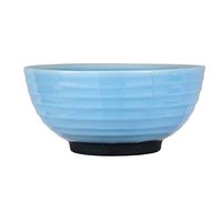 AXZHYX Bowl Ceramic Tableware Home Restaurant Dish Noodle Soup Bowl Fruit Salad Tray Food Utensils Blue Stripes 17x8cm Hotel Tableware Home Noodles Boiled Fish Soup Bowl