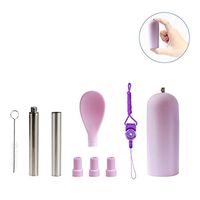 Reusable Telescopic Drinking Straw & Portable Personal Cutlery with Carry Case & Cleaning Brush Portable Straw and Spoon Set