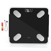 Pasamer Intelligent Bluetooth Body Fat Scale Digital Smart Weight Scales Use with Smartphone APP Convenient USB(Black)