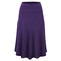 EDC Professional Skirts for Women Office High Waist Long Length Midi Skirt Plus Size (M, Purple)