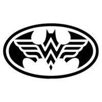 Wonder Woman Batman Vinyl Decal Sticker | Cars Trucks Vans Walls Laptops Cups | Black | 5.5 inches | KCD1517