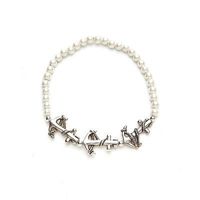 3 Anchor White Magnetic Therapy Stretch Bracelet (Size Small - 7")