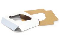 Cupcake Holder Inserts - Cupcake Holder 3-15/16x3-15/16x7/8" Holds 1 - White/Kraft Rev Insert - (2 Packs; 100 Per Pack) - Wraps-CCHR1