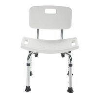 Non-Slip Shower Stool, Elderly Disabled Bath Chair Aluminum Alloy Non-Slip Shower Seat Multi-Function Adjustable Pregnant Women Bath Stool with Backrest Bathroom Bench - Load 158kg White Comfortable