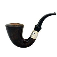 First Calabash (Noce 1997) Briar Brown Smoking Pipe with The Sterling Silver (925) Mount and stem Ring