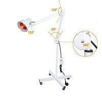 LED magnifier 275W Far Infrared Heat Lamp IR Floor Light Time Temperature Adjustable Pain Relief Physiotherapy Treatment Arthritis Beauty Salon with 4 Wheels