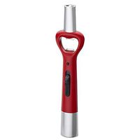 3 in 1 Multifunctional Butane Gas Lighter Metal Kitchen Gas Stove Igniter with LED Lighting and Bottle Opener Function for Outdoor Survival (Butane Not Included) (Red)