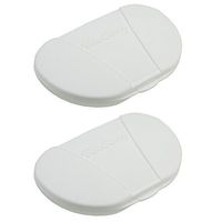 VitaCarry Small 4 Compartment Pocket Pill Box Holds up to 20 Aspirin Size Tablets - 3.0" x 2.0" x 0.6" (Pack of 2 - White)