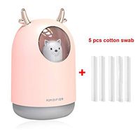 AIYASIWEI Easy to Carry 300ML Pet Ultrasonic USB Air Humidifier Timing Aroma Essential Oil Diffuser Cool Mist Maker Fogger with Light for Room Car (Color : P 2)
