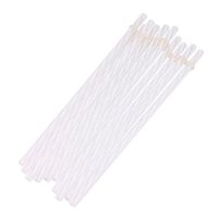 Vinjeely 10pcs Straight Drinking Straws Set Colorful Reusable PP Hard Plastic Stripe Drinking Straws for Party Wedding Decoration 9.06 Inches (White)