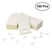 ROSENICE Wedding Greeting Card Kraft Paper Tag White Hollow Heart Label 4090mm 100Pcs