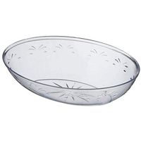 BalsaCircle 8 pcs 2 qt Plastic Oval Bowls - Disposable Wedding Party Catering Tableware (Clear)