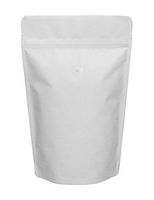 BAP 16 oz Matte White Stand Up Pouch with Zip, Valve (100 pcs)