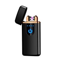 Electric Arc Lighter Rechargeable USB Lighter Windproof Waterproof Lighter Flameless Plasma Electric Lighter with Battery Indicator for Fire, Cigarette, Candle, Pipes with Gift Box