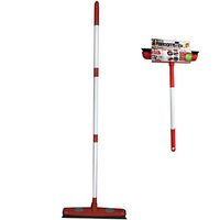 Broomster Rubber Broom, Squeegee, Push Broom,Telescopic Handle Extended to 46.5", Versatile All Purpose Cleaning Tool for Carpet, Home and Pets