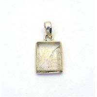 Sterling Silver Golden Rutile Quartz Pendant Jewellery No.3202