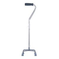 Crutches Canes Four-Legged Adjustable Aluminum Walker Lightweight Non-Slip Suitable for The Elderly People with Reduced Mobility Maximum Weight 140kg (Color : Silver)